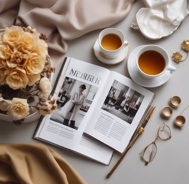 A minimalist workspace featuring a clean desk with a laptop, a potted plant, and a cup of coffee, all in neutral tones.