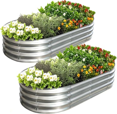 Galvanized Raised Garden Bed Kit, Planter Garden Boxes Outdoor