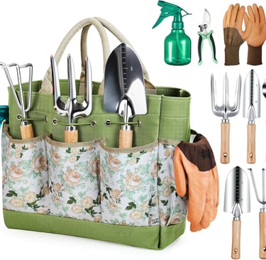 Gardening Tools 9-Piece Heavy Duty Garden Hand Tools
