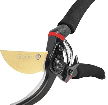 gonicc 8" Professional Premium Titanium Bypass Pruning Shears (GPPS-1003), Hand Pruners, Garden Clip