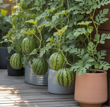 Growing Watermelon in Containers Vertically