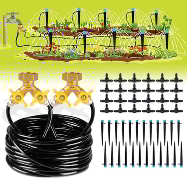 HIRALIY 100ft Drip Irrigation Kit Plant Watering System