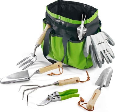 WORKPRO 8-Piece Stainless Steel Garden Tool Set