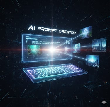 Computadora generando imágenes a partir de un prompt