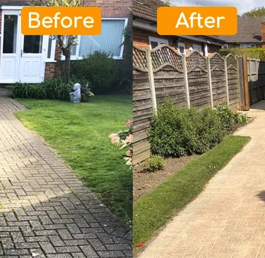 Driveway pressure washing with rotary cleaner in County Durham