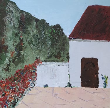 Réf : PAY220711. La terrasse. 24x33cm. 80€