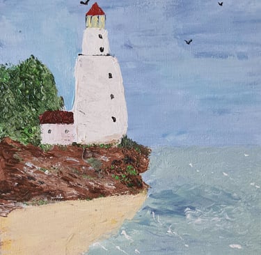 Réf : PAY220724. Phare au bord de la falaise. 234x33. 80€