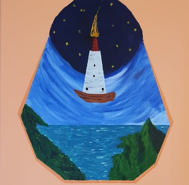 Réf : SUR240407. Le phare.  30x40cm.