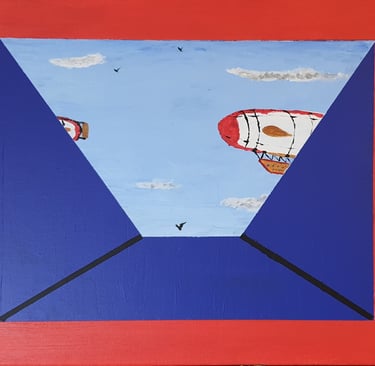 Réf : SUR240517. Le dirigeable. 41x33cm. 100€.