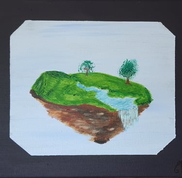 Réf : SUR240603. L'ile. 33x24cm. 90€.