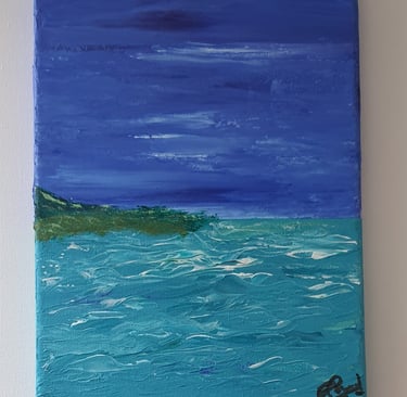 Réf : PAY240623. Crépuscule sur l'océan. 24x33cm. 80€.