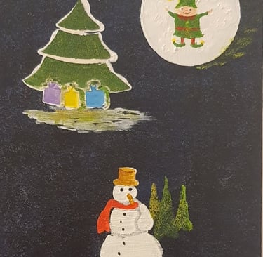 Réf : NOE241129. Déco 1, support bois, 21x30cm. 30€.