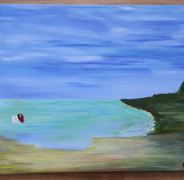 Réf : PAY250325. Anse à marée bas.se. 44x33cm. 150€