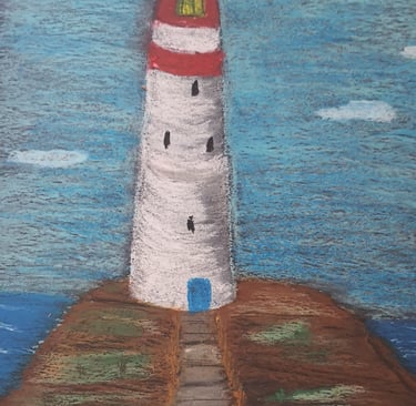 Réf : PAS250420. Phare . Papier noire, 30x41cm.