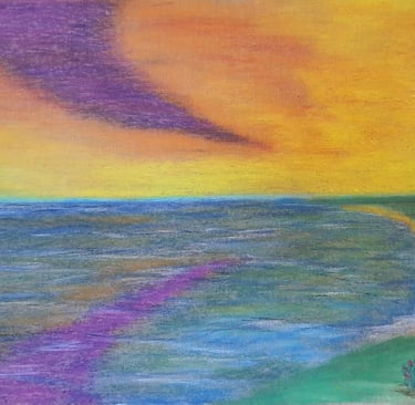 Réf : PAS250421. Aurores marée montante. Toile 42x30cm.