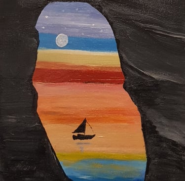 Réf : SUR250518. Au bout du tunnel. 24x33cm. 90€.