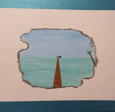 Réf : SUR250605, Rêve d'évasion, 50x40cm, 150€.