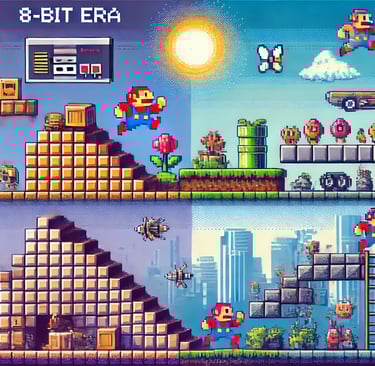 evolução gráfica dos videogames, da pixel art aos gráficos realistas com Ray Tracing.