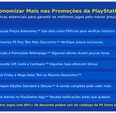 Infográfico com dicas para maximizar os descontos na PlayStation Store.