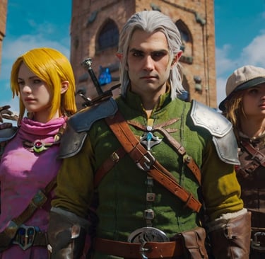 cosplayers lado a lado com os personagens originais dos games, destacando a fidelidade e detalhes