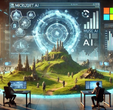 Muse , IA da Microsoft, gerando um mundo virtual em tempo real, com desenvolvedores acompanhando