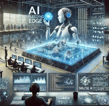 processo de treinamento do Muse , IA da Microsoft, com dados de Bleeding Edge , engenheiros analisan