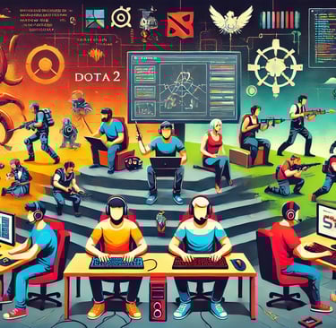 jogadores mostrando e desenvolvedores colaborando criativamente em mods e narrativas, com referência