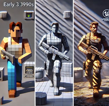 evolução do sombreamento e iluminação nos jogos, desde os modelos poligonais básicos até o Ray Traci