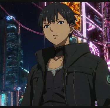 a man in a black jacket and a black jacket