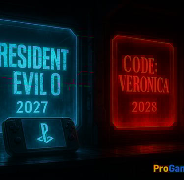 Hologramas futuristas de Resident Evil 0 (2027) e Code Veronica (2028).