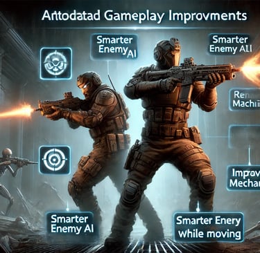 melhorias na jogabilidade de um jogo de survival horror, incluindo modificações modernizadas, IA