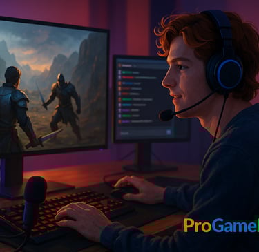 Streamer brasileiro transmitindo gameplay com setup moderno e chat ativo.