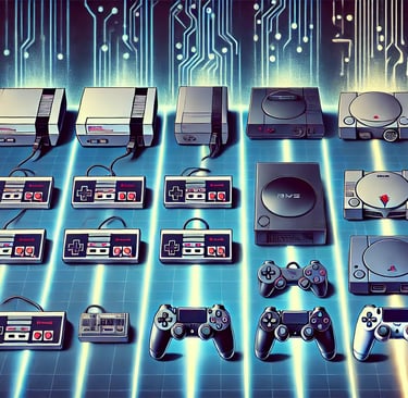 a collection of video game controllers and controllers