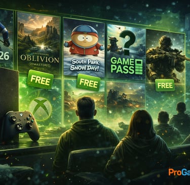 Painel do Xbox com novos jogos, testes grátis e rumor sobre Game Pass.