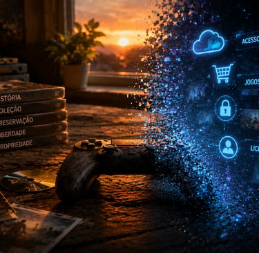 Controle se fragmentando entre jogos físicos e licença digital.
