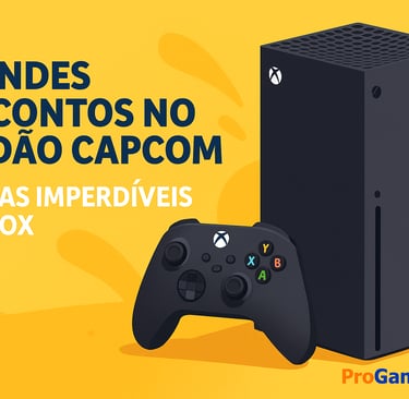 Xbox Series X e controle preto com fundo amarelo.