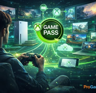 Jogador com acesso as varias possibilidades de acessar o ecossistema Xbox.