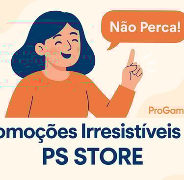 Garota sorridente aponta para frase ‘Não Perca!’ com fundo claro 
