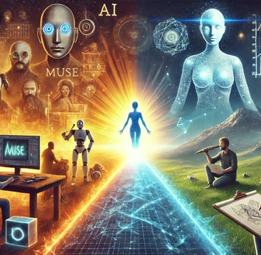 equilíbrio entre IA e criatividade humana no desenvolvimento de jogos, com Muse e desenvolvedores co