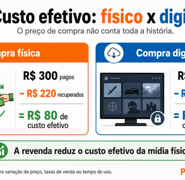 Compra física custa R$ 80 após revenda; digital permanece em R$ 300.