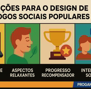 Infográfico com lições de design e desafios dos jogos sociais como Grow a Garden