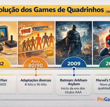 Linha do tempo mostra a evolução dos jogos de quadrinhos de 1982 até os títulos modernos