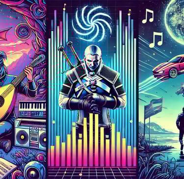 Trilhas sonoras marcantes em diferentes estilos de jogos: RPG, corrida futurista e narrativa emocion