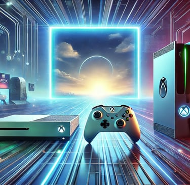 a video game console with a video game controller and two controllers