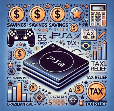 a video game console with a game controller and various items