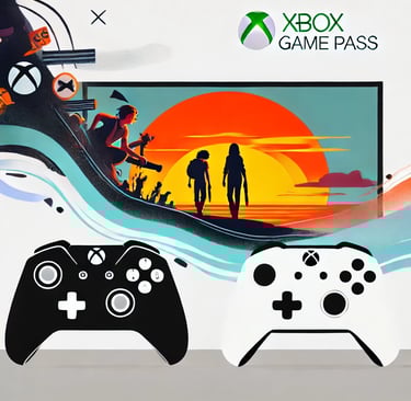 a video game controller and a controller for xbox game pass