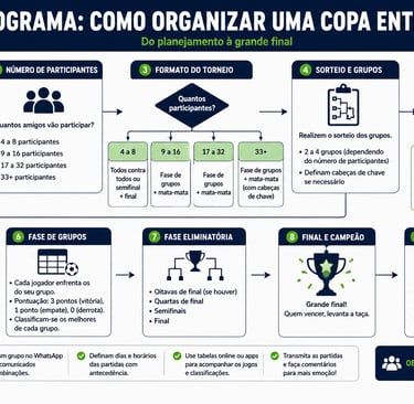 Fluxograma mostra etapas para organizar uma Copa entre amigos no videogame.