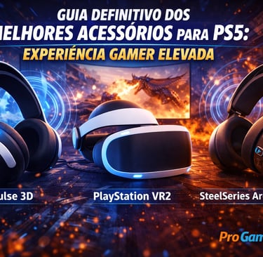 Headsets e dispositivos de áudio imersivo para PlayStation 5 em destaque.