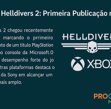 Arte mostra uma ponte entre os consoles PlayStation e Xbox, representando Helldivers 2.
