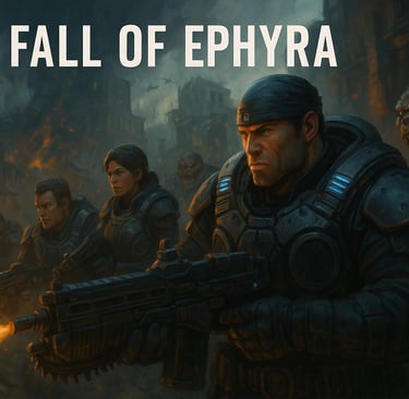 Soldados em combate nas ruínas de Ephyra, batalha intensa.